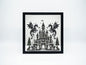 Fantasy Castle Dragons 8x8 Mirror | Hand Painted Laser Engraved Gothic Wall Art or Desk Decor