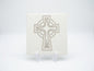 Celtic Knot Cross 6x6 Ceramic Tile | Laser Engraved Irish Heritage Wall Art or Backsplash Emblem