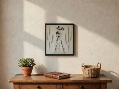 Cowgirl with Lasso 12x12 Mirror | Hand Painted Laser Engraved Western Cowgirl Wall Art